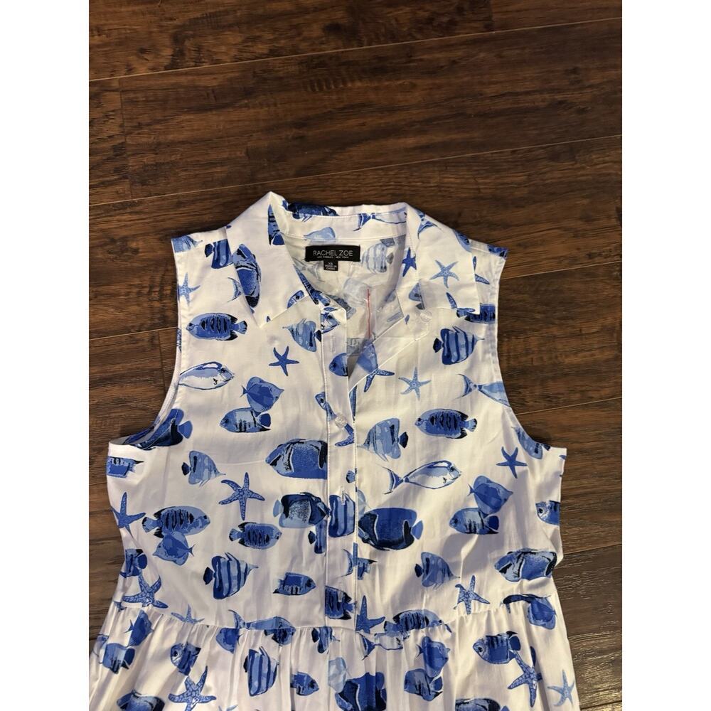 Rachel Zoe Dress Womens Fish Starfish Print Sleeveless Maxi Summer Beach Sz:XS - Picture 5 of 9